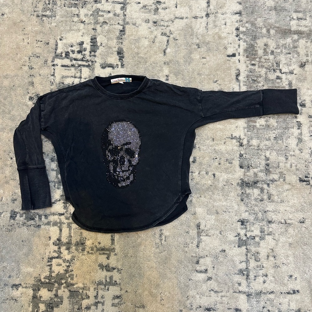 Vintage Havana rhinestone skull top